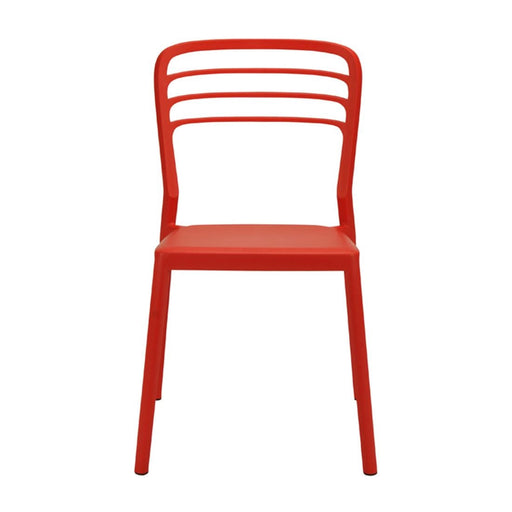 Newquay Ocean Plastic Outdoor Chair in Red (4 Pack) Everyday