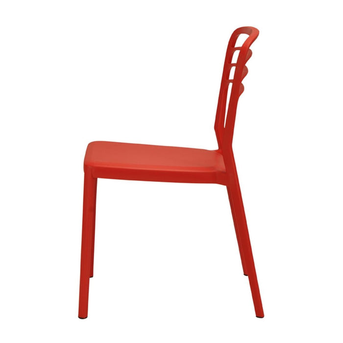 Newquay Ocean Plastic Outdoor Chair in Red (4 Pack) Everyday