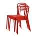 Newquay Ocean Plastic Outdoor Chair in Red (4 Pack) Everyday
