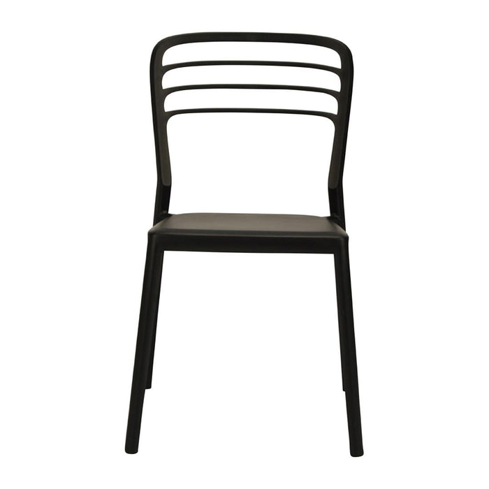 Newquay Ocean Plastic Outdoor Chair in Black (4 Pack) Everyday