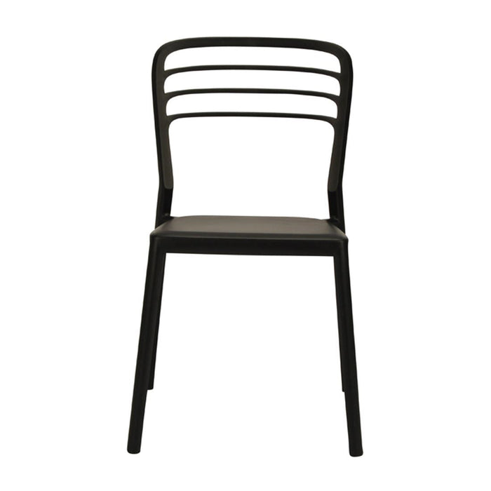 Newquay Ocean Plastic Outdoor Chair in Black (4 Pack) Everyday