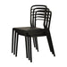 Newquay Ocean Plastic Outdoor Chair in Black (4 Pack) Everyday
