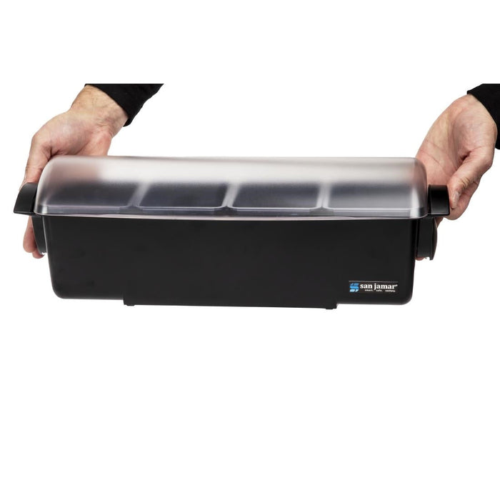 San Jamar 4 Tray Condiment Holder Black San Jamar