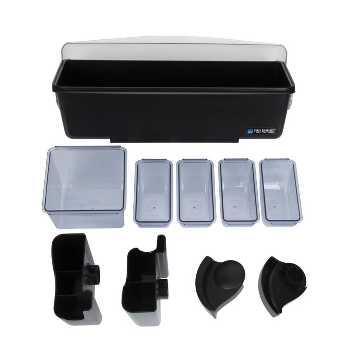 San Jamar  5 Tray Dome Condiment Dispenser Black San Jamar
