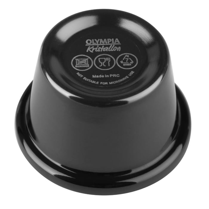 Olympia Kristallon Melamine Plain Ramekins Black 63mm (12 Pack) Olympia