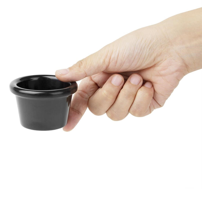 Olympia Kristallon Melamine Plain Ramekins Black 63mm (12 Pack) Olympia