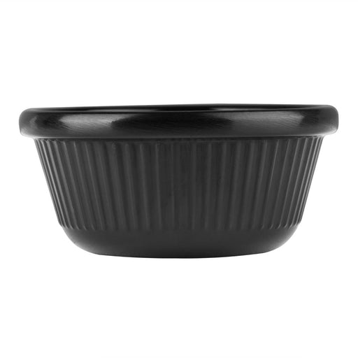 Olympia Kristallon Melamine Fluted Ramekins Black 57mm (12 Pack) Olympia