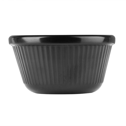 Olympia Kristallon Melamine Fluted Ramekins Black 76mm (12 Pack) Olympia