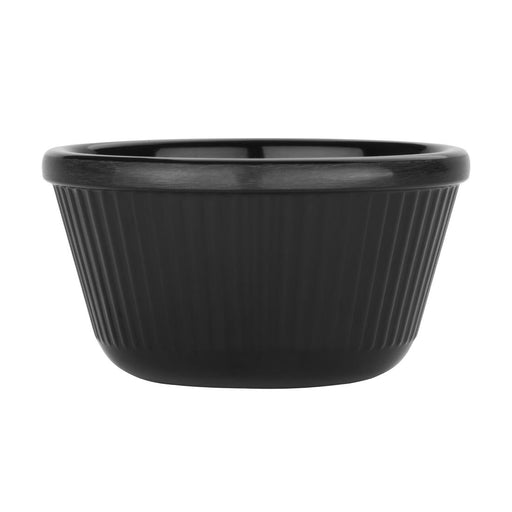 Olympia Kristallon Melamine Fluted Ramekins Black 89mm (12 Pack) Olympia