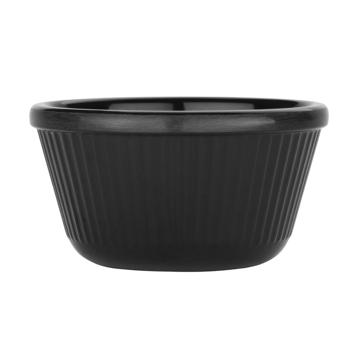 Olympia Kristallon Melamine Fluted Ramekins Black 89mm (12 Pack) Olympia
