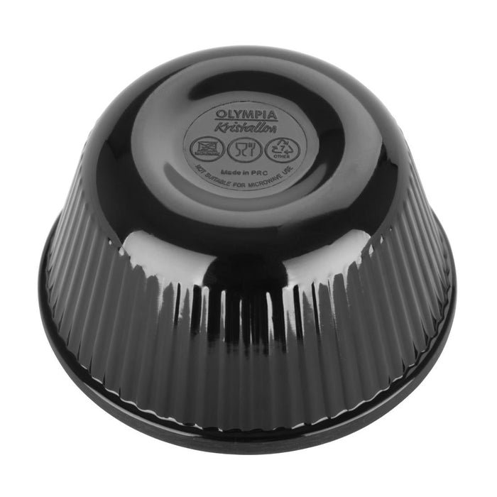 Olympia Kristallon Melamine Fluted Ramekins Black 89mm (12 Pack) Olympia