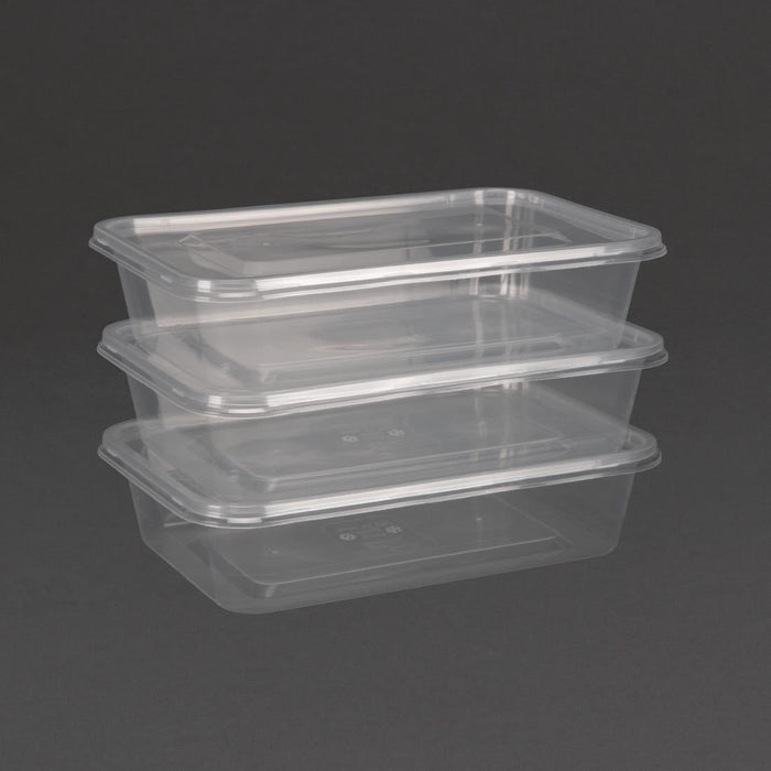 Fiesta Recyclable Plastic Microwavable Containers with Lid Small 500ml (250 Pack) Fiesta Recyclable