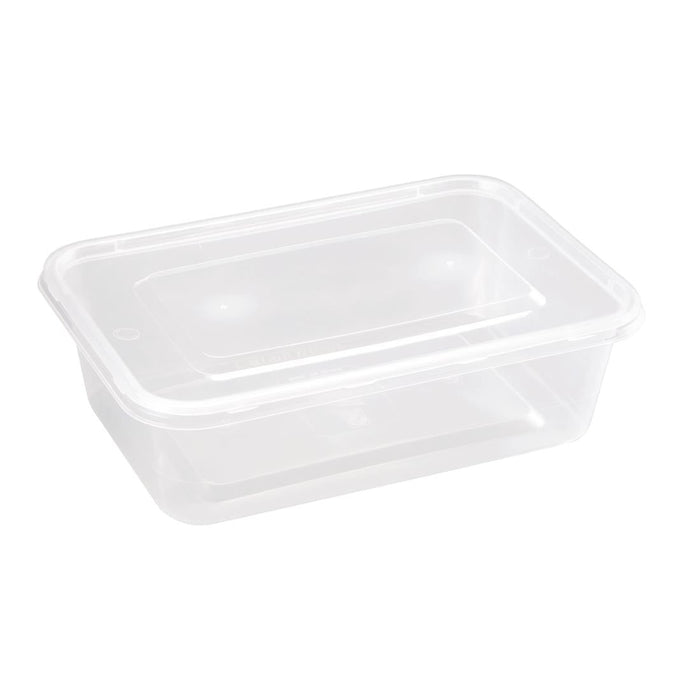 Fiesta Recyclable Plastic Microwavable Containers with Lid Medium 650ml (250 Pack) Fiesta Recyclable