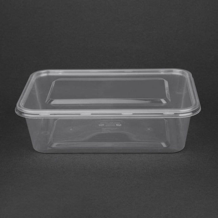 Fiesta Recyclable Plastic Microwavable Containers with Lid Medium 650ml (250 Pack) Fiesta Recyclable