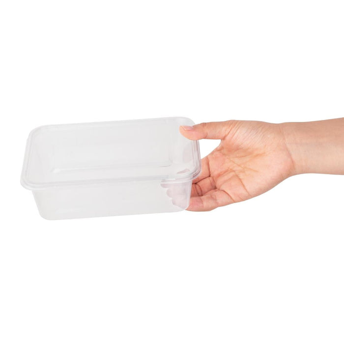 Fiesta Recyclable Plastic Microwavable Containers with Lid Medium 650ml (250 Pack) Fiesta Recyclable