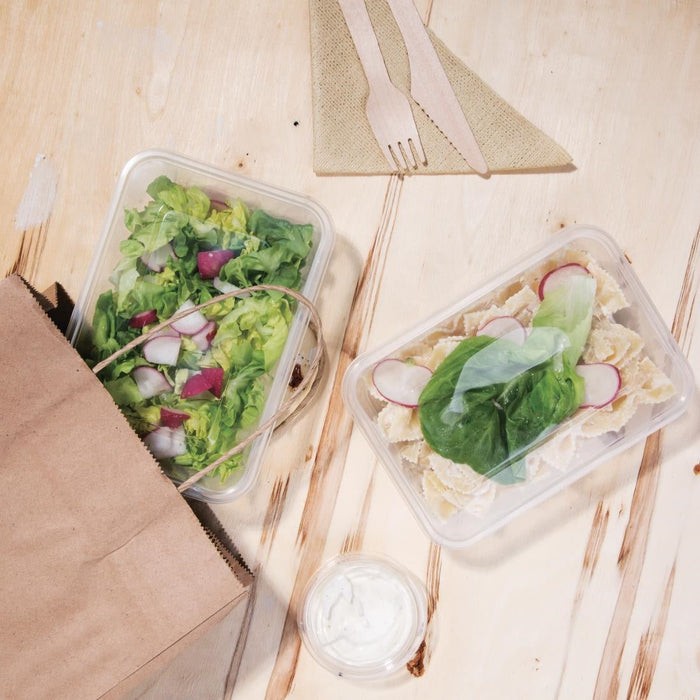 Fiesta Recyclable Plastic Microwavable Containers with Lid Medium 650ml (250 Pack) Fiesta Recyclable