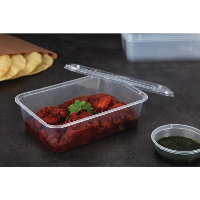 Fiesta Recyclable Plastic Microwavable Containers with Lid Medium 650ml (250 Pack) Fiesta Recyclable