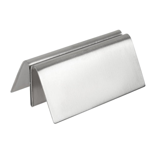 Stainless steel. Holds up to A4. Landscape or portrait
