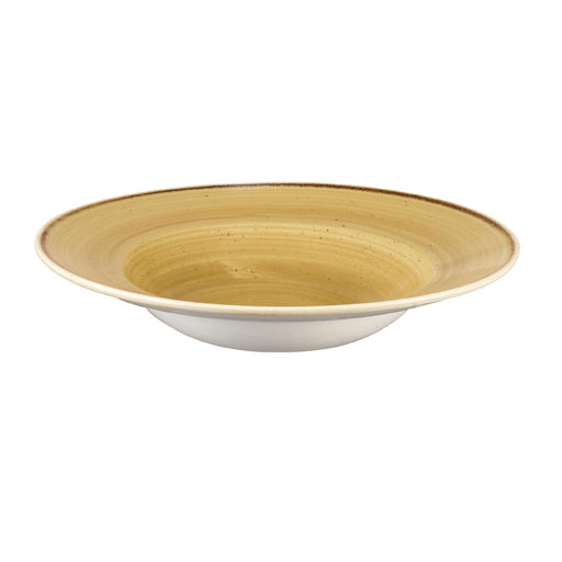 Churchill Stonecast Round Wide Rim Bowl Mustard Seed Yellow 280mm (12 Pack) Churchill