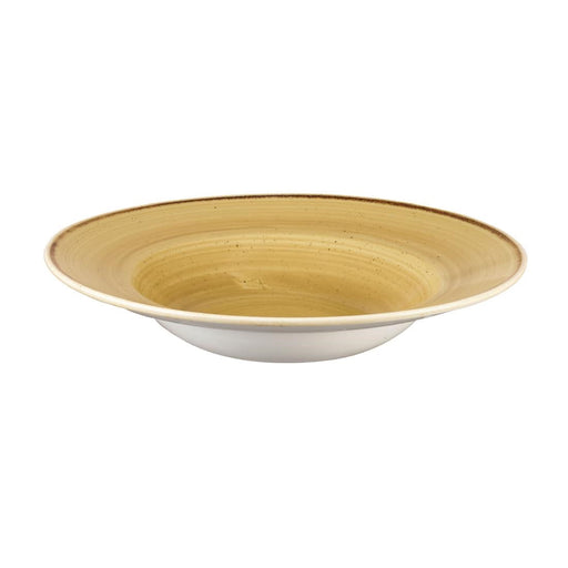 Churchill Stonecast Round Wide Rim Bowl Mustard Seed Yellow 240mm (12 Pack) Churchill