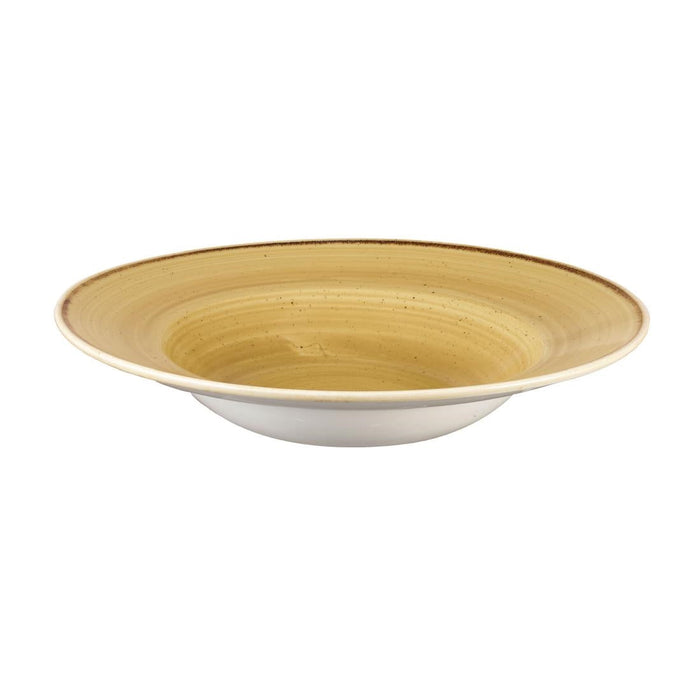Churchill Stonecast Round Wide Rim Bowl Mustard Seed Yellow 240mm (12 Pack) Churchill
