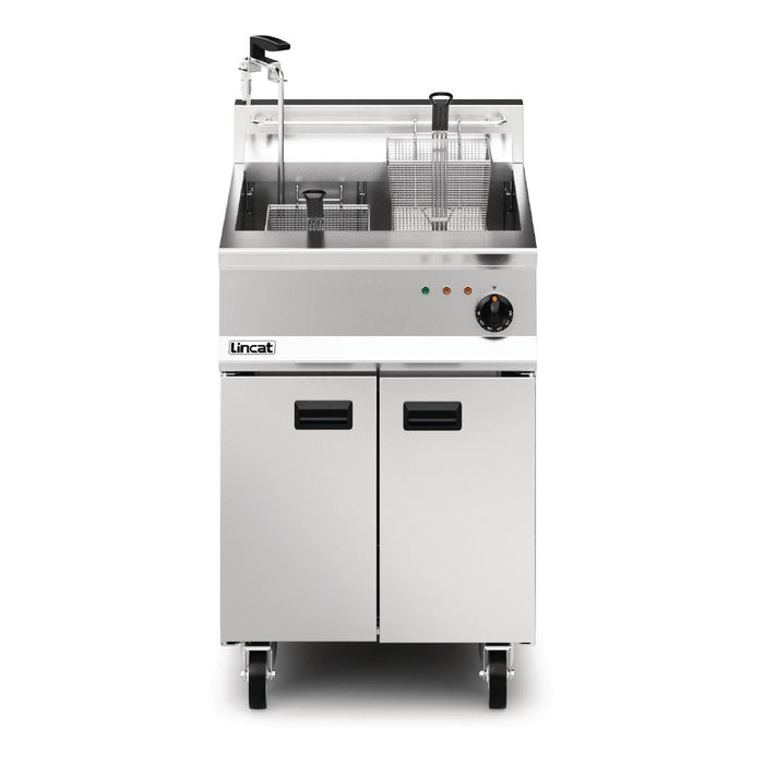 Lincat Opus 800 Single Tank Twin Basket Free Standing Electric Filtration Fryer OE8108/OP Lincat