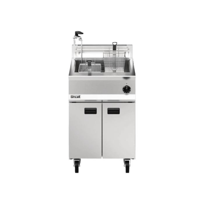 LINCAT Opus 800 Single Tank Twin Basket Free Standing Gas Filtration Fryer OG8107/OP