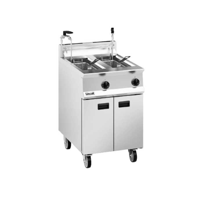 Lincat Opus 800 Twin Tank Twin Basket Free Standing Gas Dual Filtration Fryer OG8111/OP2