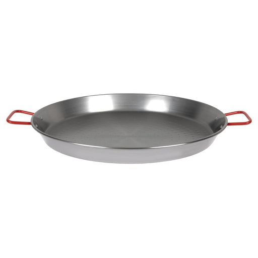Size:46cm. Material: Carbon steel. Serves 8. Suitable for 300mm or 400mm gas paella burners or open fire.