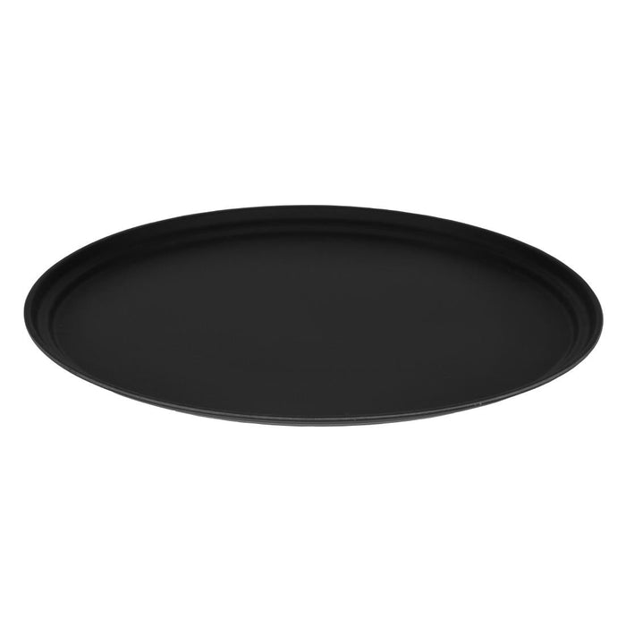 Cambro Camtread Large Fibreglass Oval Non-Slip Tray Black 600mm Cambro