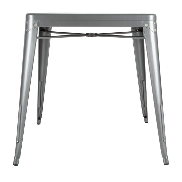 Bolero Bistro Square Steel Table Gun Metal 668mm Bolero