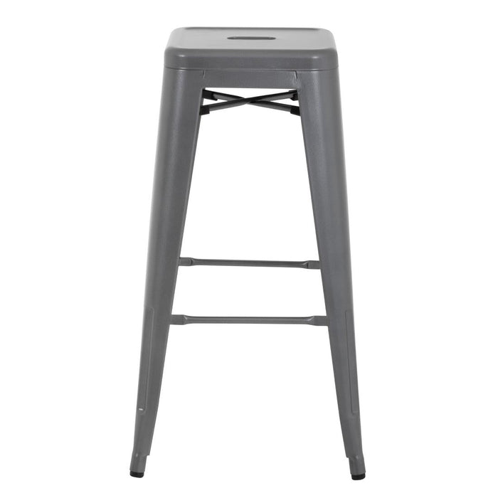 Bolero Bistro Steel High Stool Gun Metal (4 Pack) Bolero