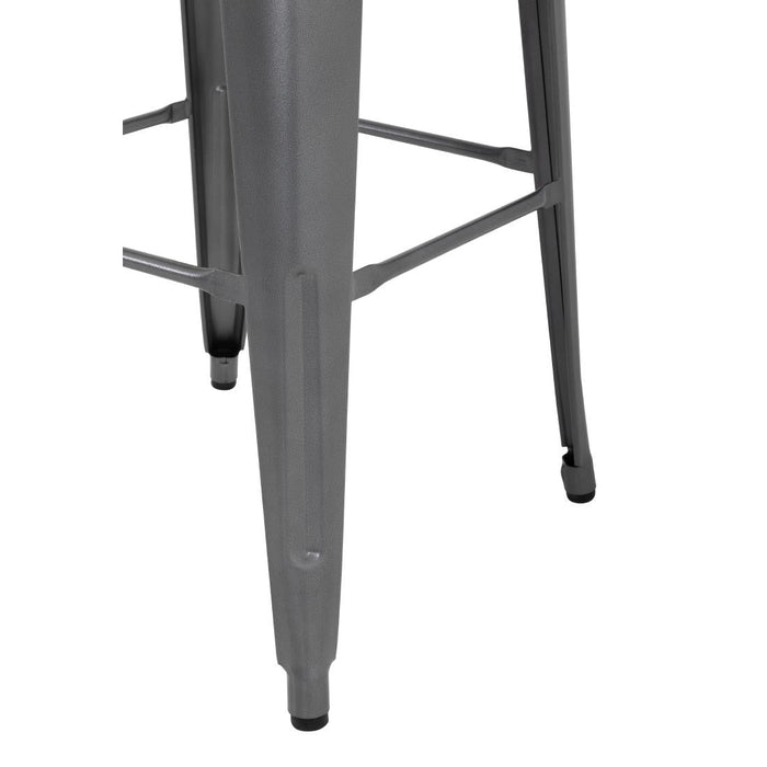 Bolero Bistro Steel High Stool Gun Metal (4 Pack) Bolero