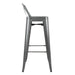 Bolero Bistro High Stool With Backrest Gun Metal (4 Pack) Bolero
