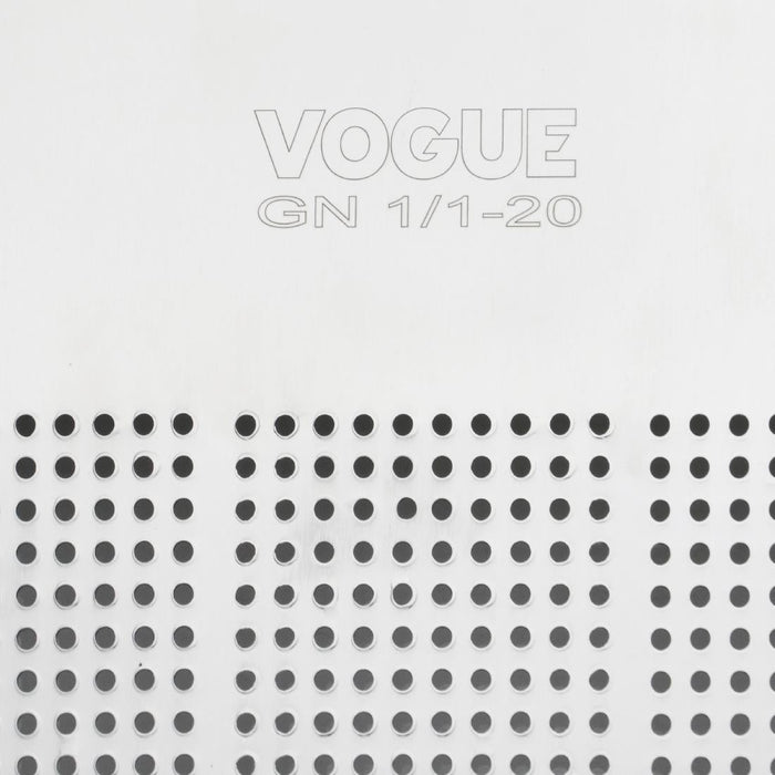 Vogue Stainless Steel Heavy Duty Perforated 1/1 Gastronorm Tray 20mm Vogue