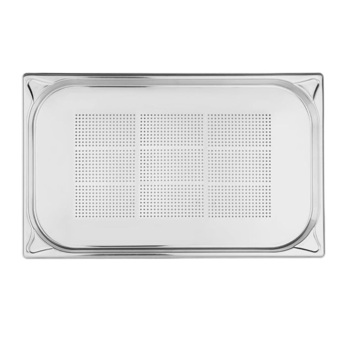 Vogue Stainless Steel Heavy Duty Perforated 1/1 Gastronorm Tray 20mm Vogue