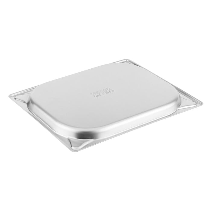 Vogue Heavy Duty Stainless Steel 1/2 Gastronorm Tray 20mm Vogue