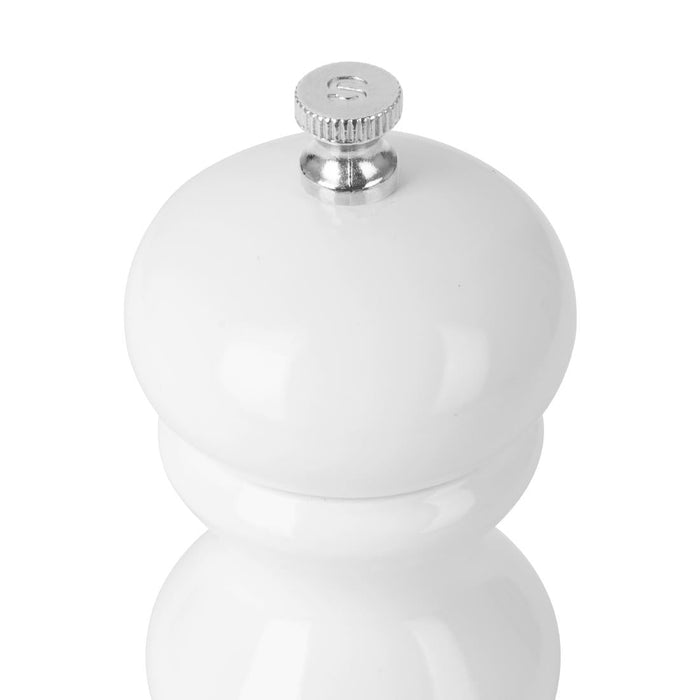 Olympia Salt Or Pepper Grinder White Hevea Wood 125mm Olympia