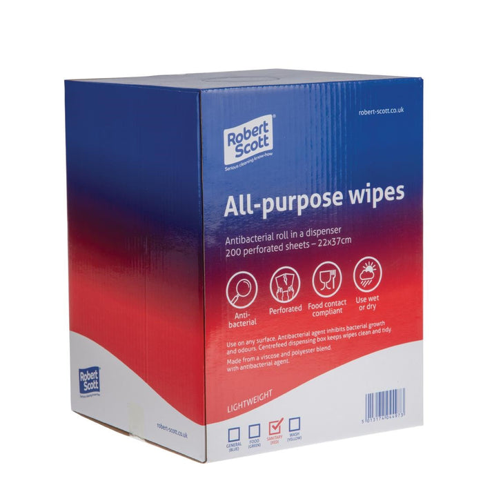 Robert Scott All-Purpose Antibacterial Cleaning Cloths Red (200 Pack) Robert Scott