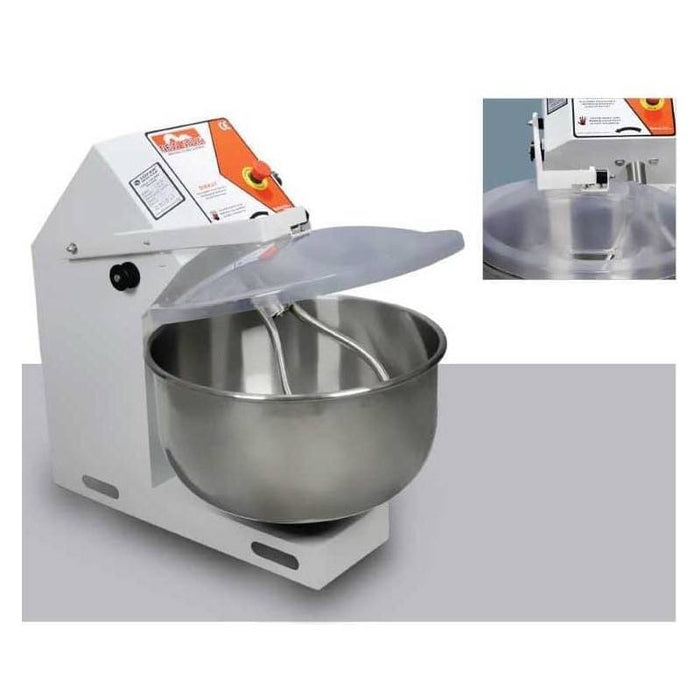 Pizza Dough Mixer with Lid - Electric - Stainless Steel - 35kg - 60L