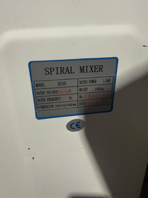 Share Commercial Professional Spiral Dough Mixer 30L -Refurbished Canmac Refurbished