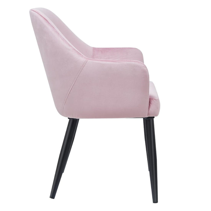 Bolero Lia Velvet Effect Chairs Dusty Pink (2 Pack) Bolero
