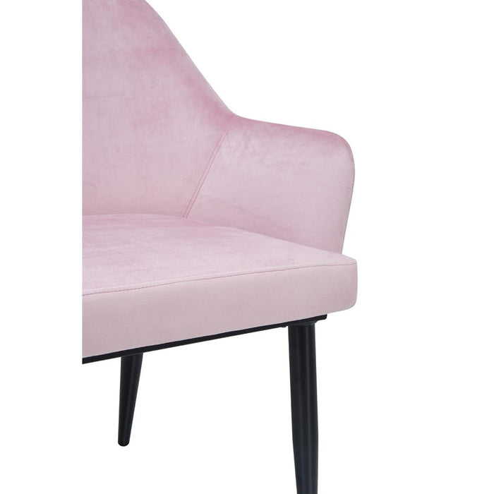 Bolero Lia Velvet Effect Chairs Dusty Pink (2 Pack) Bolero