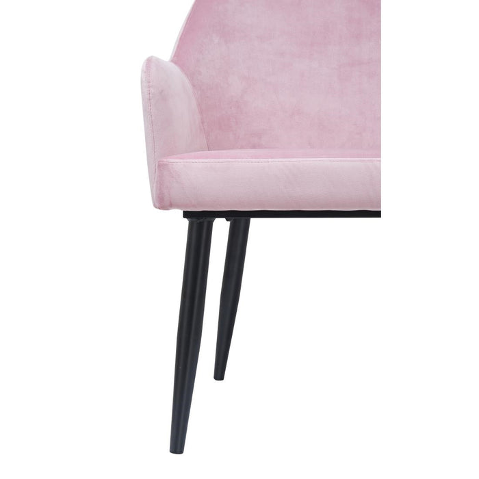 Bolero Lia Velvet Effect Chairs Dusty Pink (2 Pack) Bolero