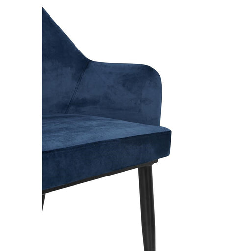 Bolero Lia Velvet Effect Chairs Dark Navy (2 Pack) Bolero