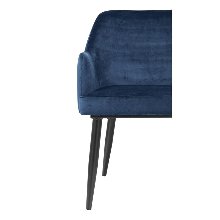 Bolero Lia Velvet Effect Chairs Dark Navy (2 Pack) Bolero