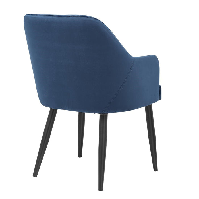 Bolero Lia Velvet Effect Chairs Dark Navy (2 Pack) Bolero