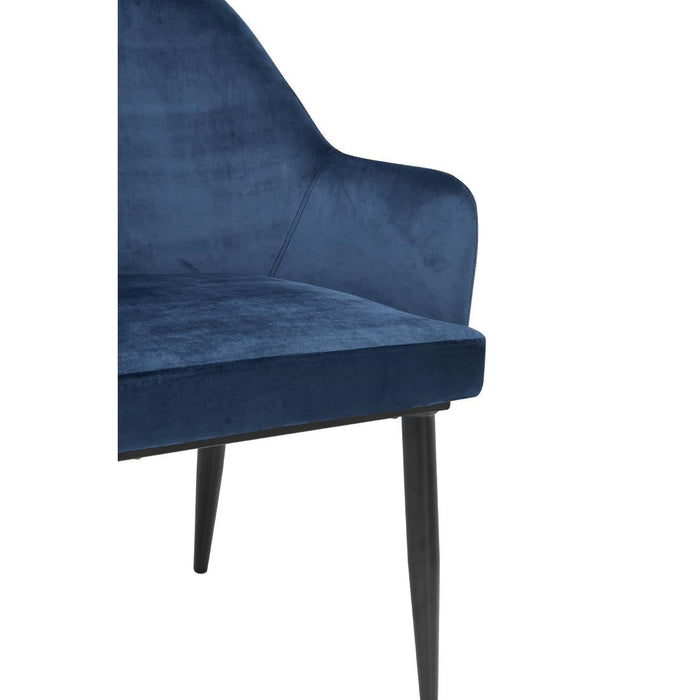 Bolero Lia Velvet Effect Chairs Dark Navy (2 Pack) Bolero