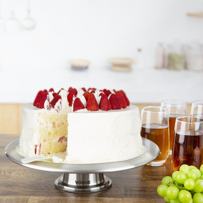 Vogue Stainless Steel Rotating Cake Stand 30cm Vogue