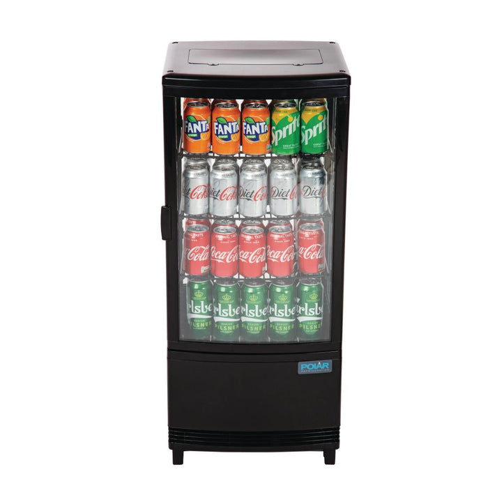 Polar C-Series Energy Efficient Curved Door Display Fridge Black 86Ltr Polar